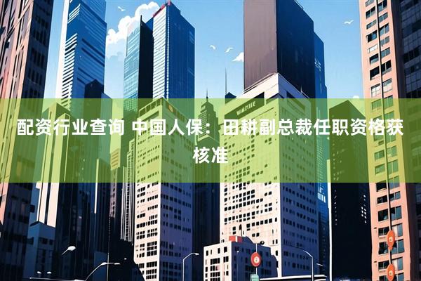 配资行业查询 中国人保：田耕副总裁任职资格获核准